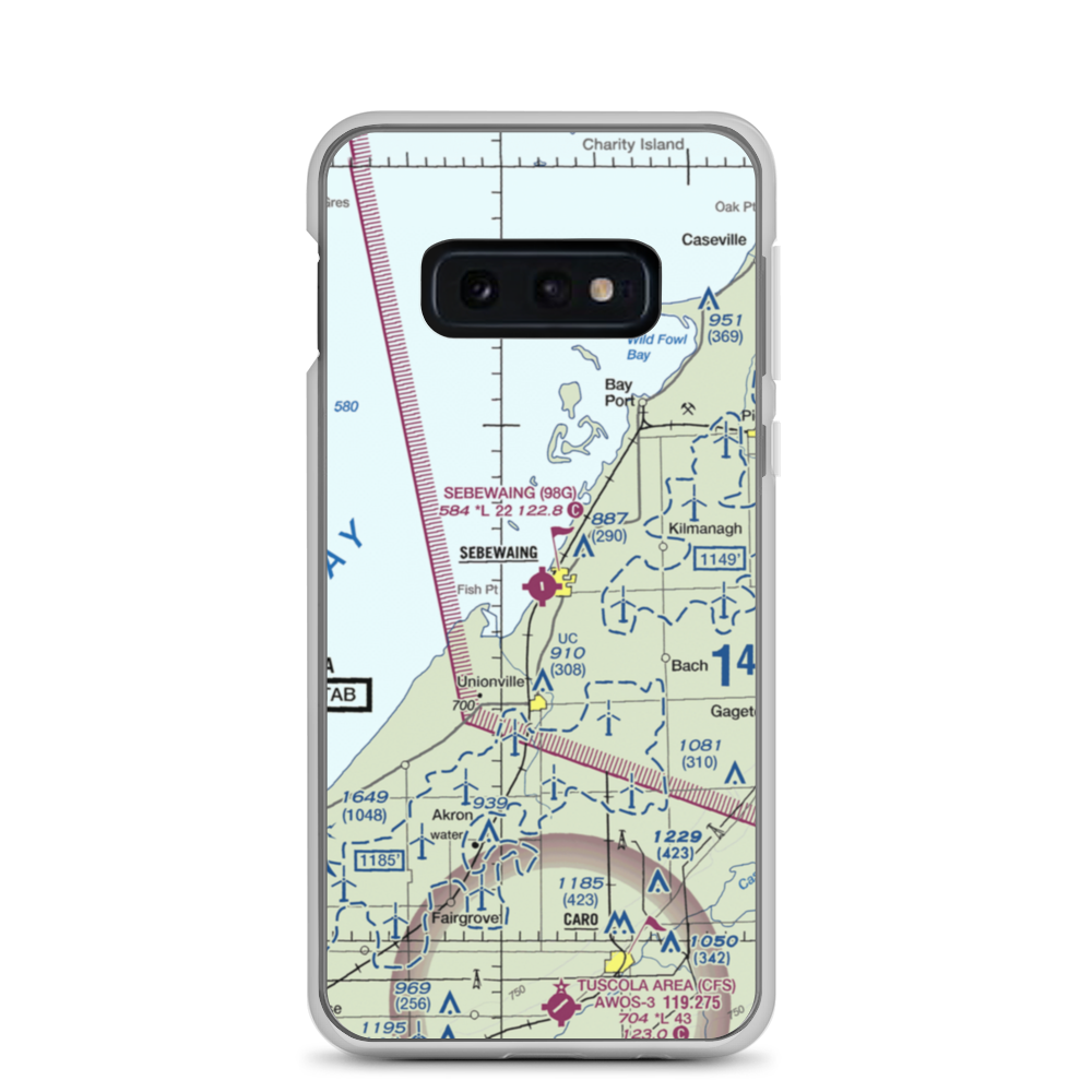 Sebewaing Township Airport (98G) VFR Sectional Samsung Case Samsung Galaxy S10e model shown
