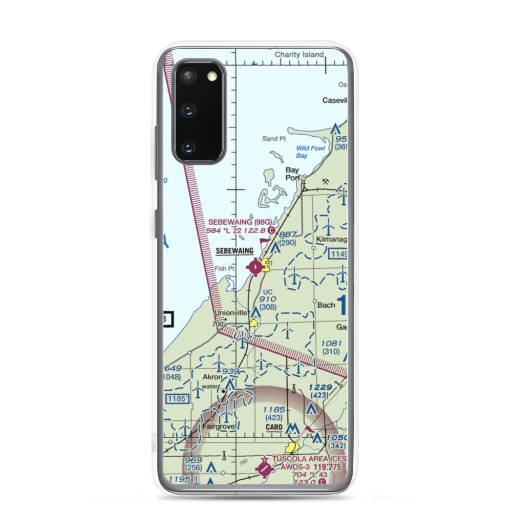 Sebewaing Township Airport (98G) VFR Sectional Samsung Case Samsung Galaxy S20 model shown