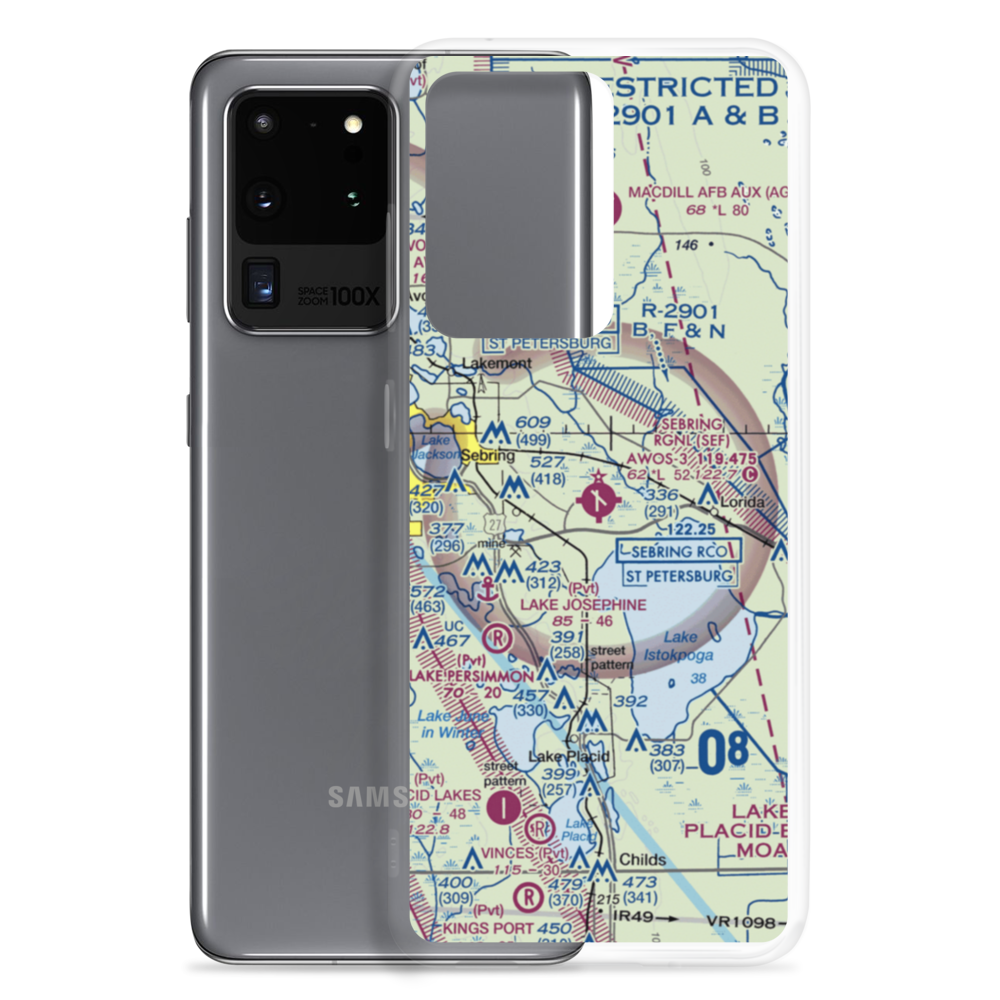 Sebring Regional Airport (SEF) VFR Sectional Samsung Case Samsung Galaxy S20 Ultra model shown