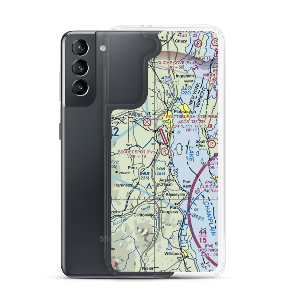 Secret Spot Airport (3NK5) VFR Sectional Samsung Case Samsung Galaxy S21 model shown