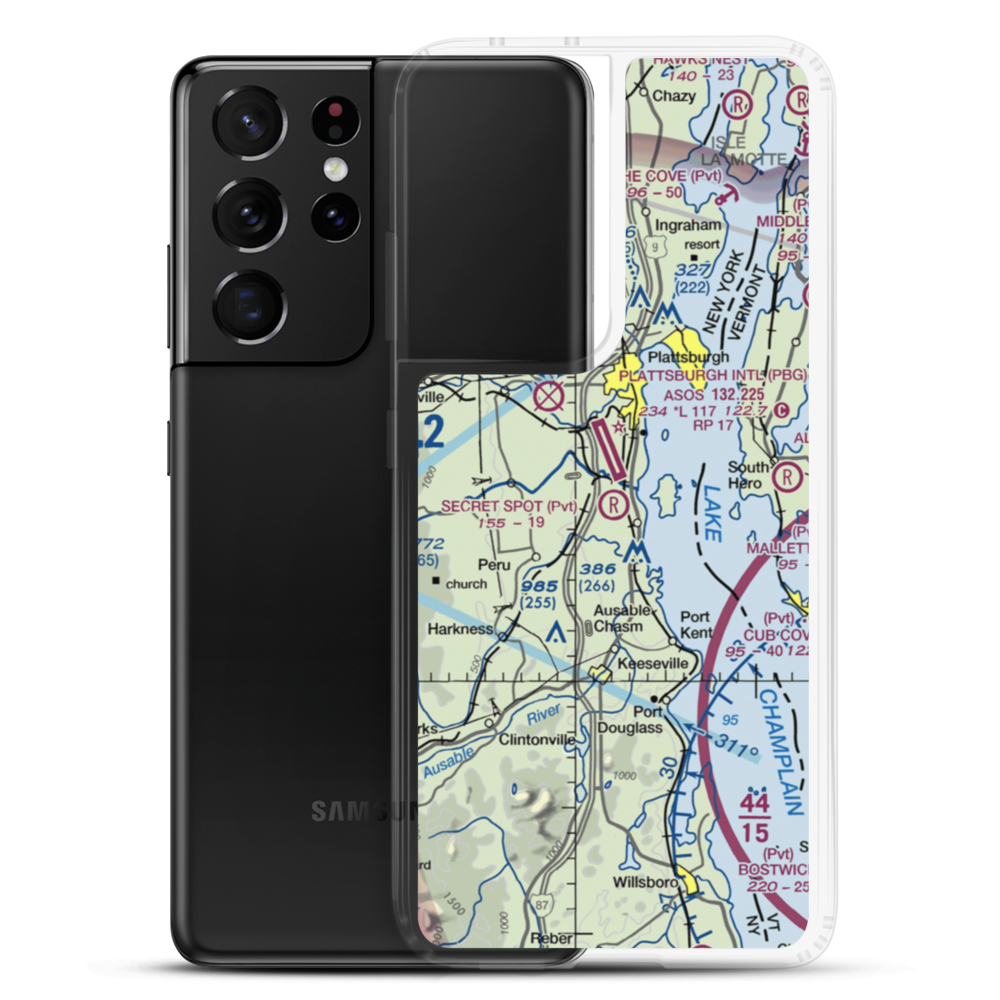 Secret Spot Airport (3NK5) VFR Sectional Samsung Case Samsung Galaxy S21 Ultra model shown