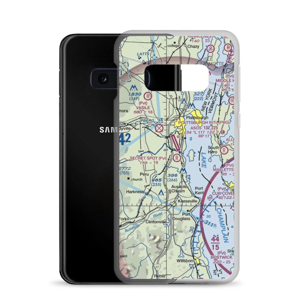 Secret Spot Airport (3NK5) VFR Sectional Samsung Case Samsung Galaxy S10e model shown