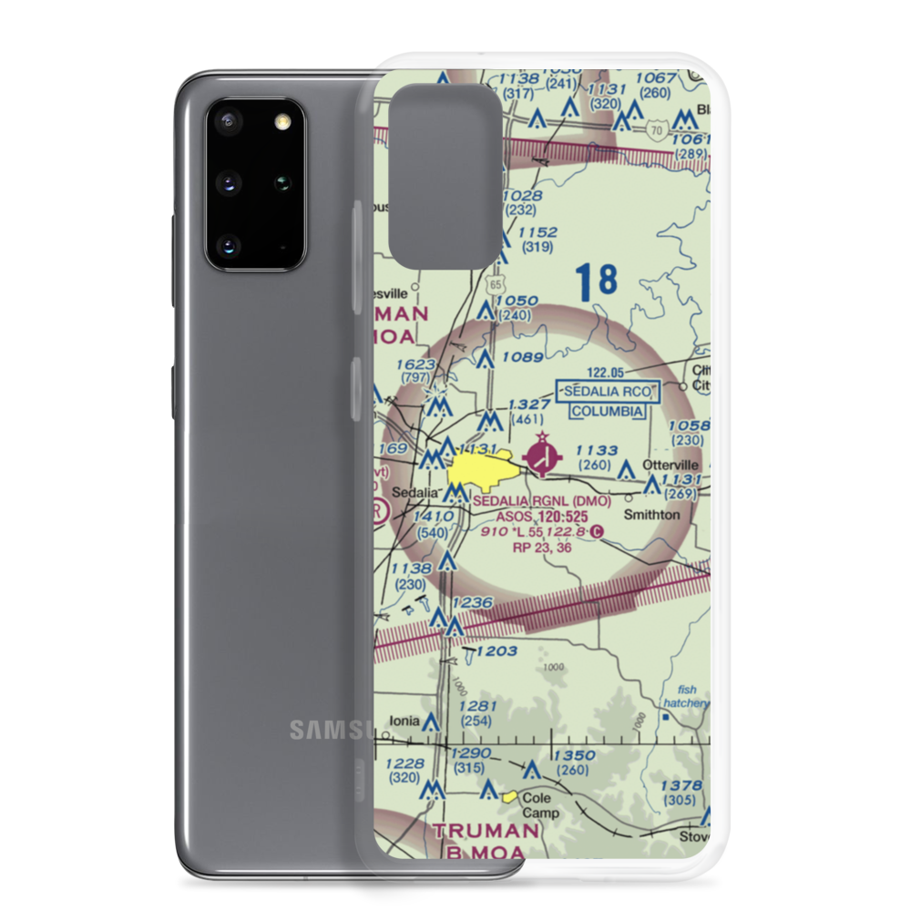 Sedalia Memorial Airport (DMO) VFR Sectional Samsung Case Samsung Galaxy S20 Plus model shown