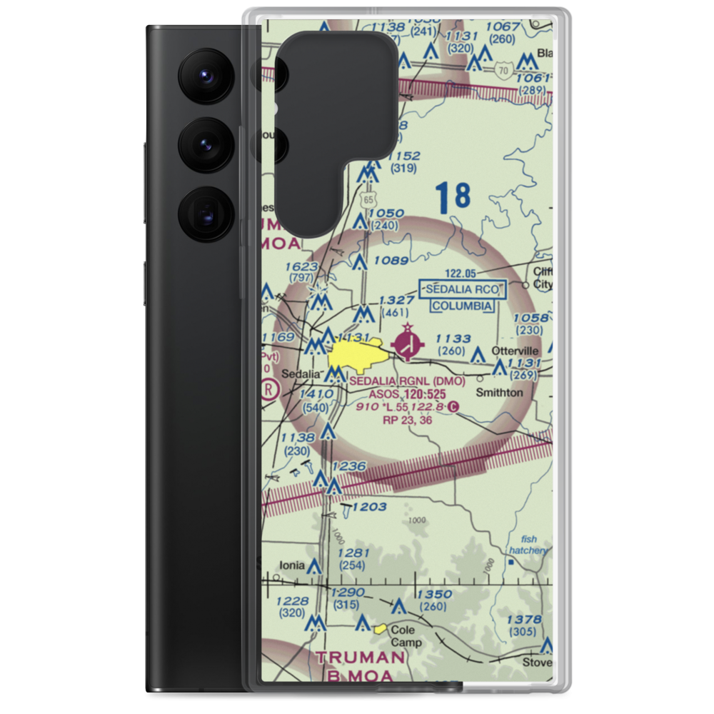 Sedalia Memorial Airport (DMO) VFR Sectional Samsung Case Samsung Galaxy S22 Ultra model shown
