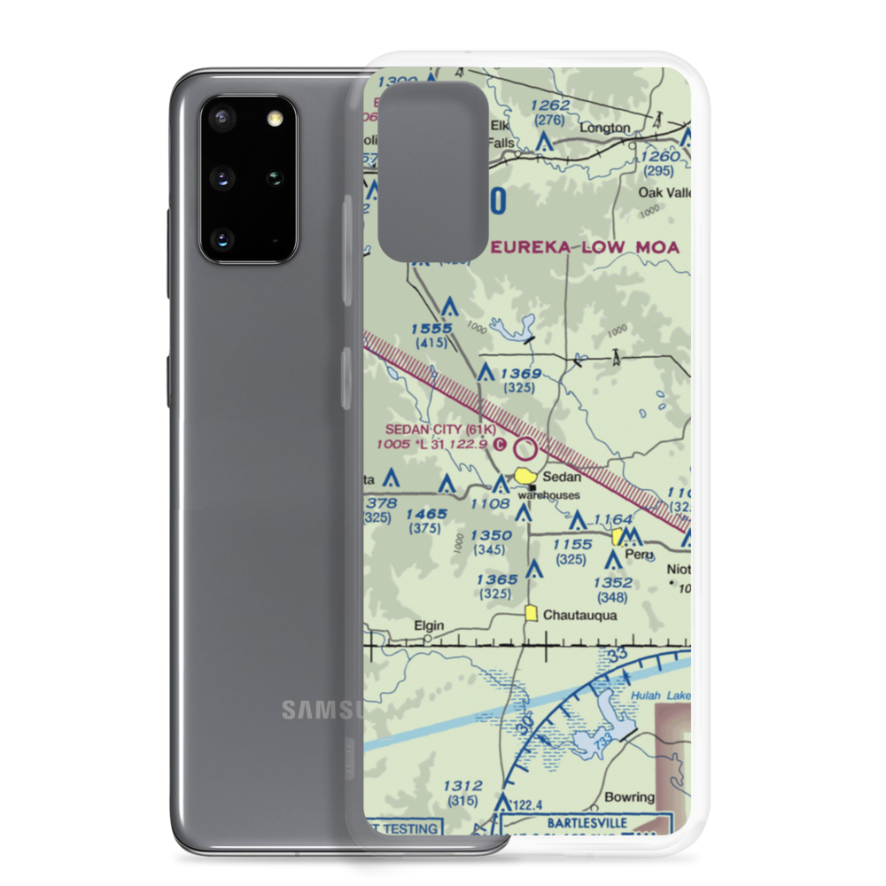Sedan City Airport (61K) VFR Sectional Samsung Case Samsung Galaxy S20 Plus model shown