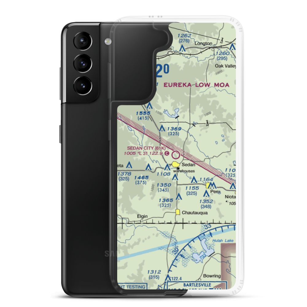 Sedan City Airport (61K) VFR Sectional Samsung Case Samsung Galaxy S21 Plus model shown