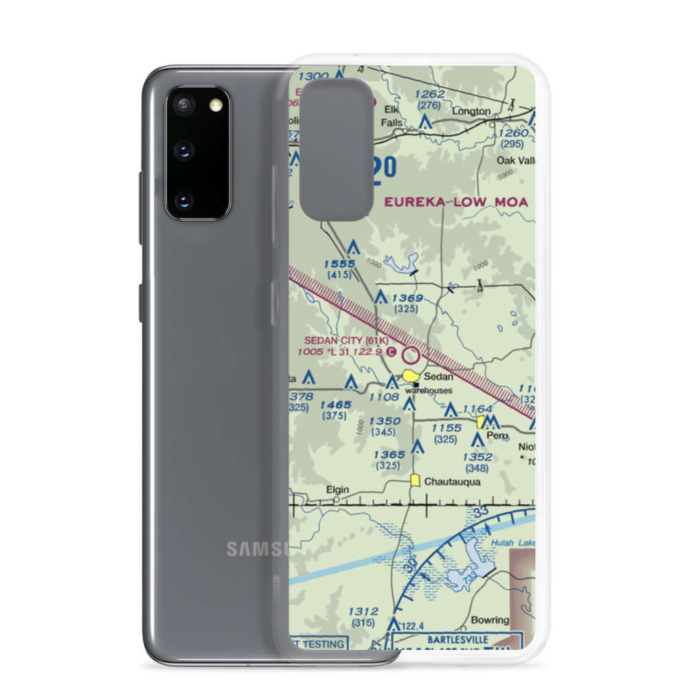 Sedan City Airport (61K) VFR Sectional Samsung Case Samsung Galaxy S20 model shown