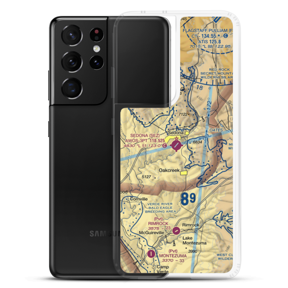 Sedona Airport (SEZ) VFR Sectional Samsung Case Samsung Galaxy S21 Ultra model shown