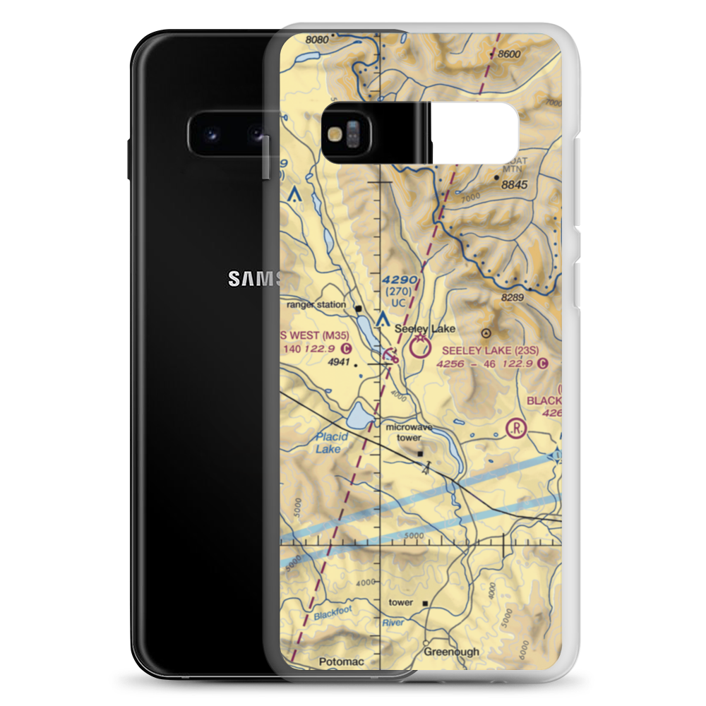 Seeley Lake Airport (23S) VFR Sectional Samsung Case Samsung Galaxy S10+ model shown