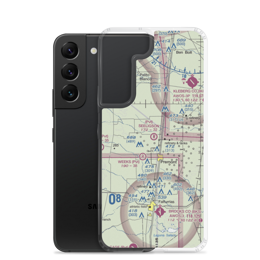 Seeligson Ranch Airport (XS51) VFR Sectional Samsung Case Samsung Galaxy S22 model shown