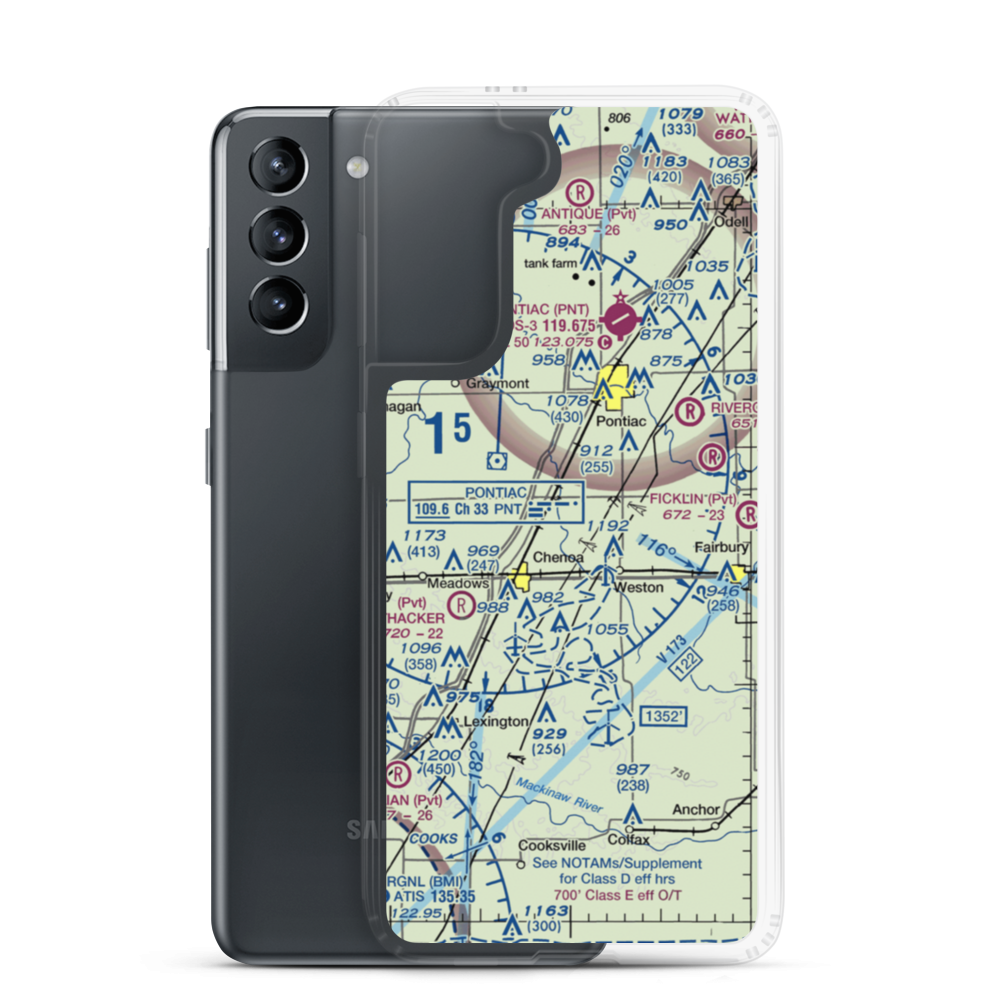 Seeman Airport (31LL) VFR Sectional Samsung Case Samsung Galaxy S21 model shown