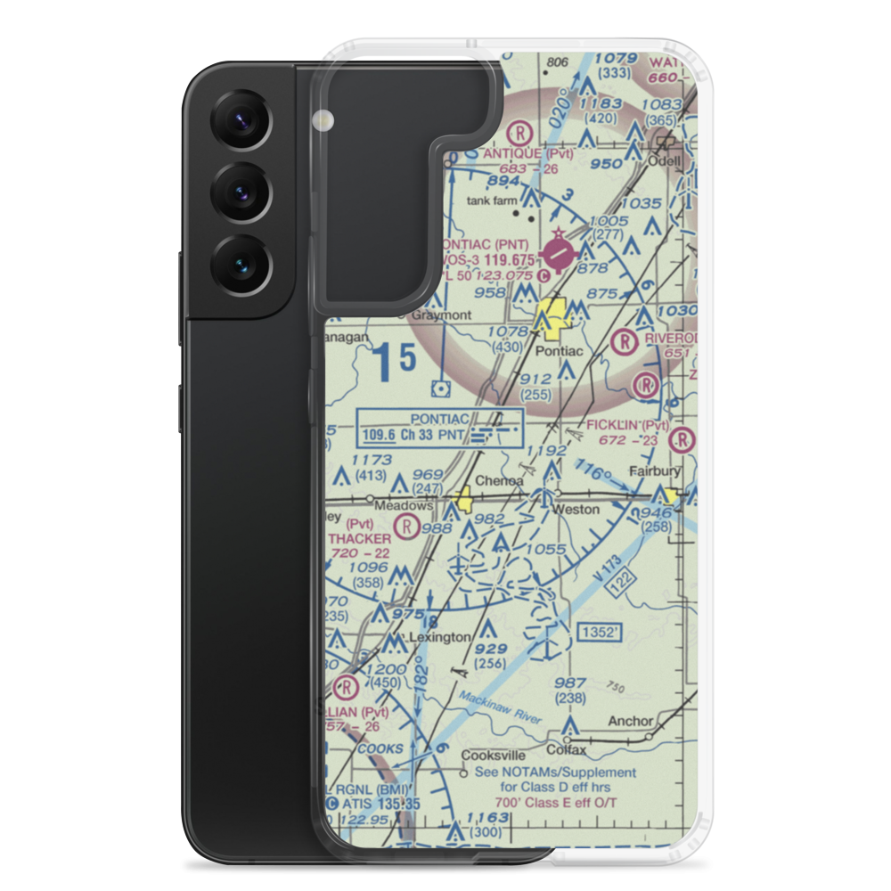 Seeman Airport (31LL) VFR Sectional Samsung Case Samsung Galaxy S22 Plus model shown