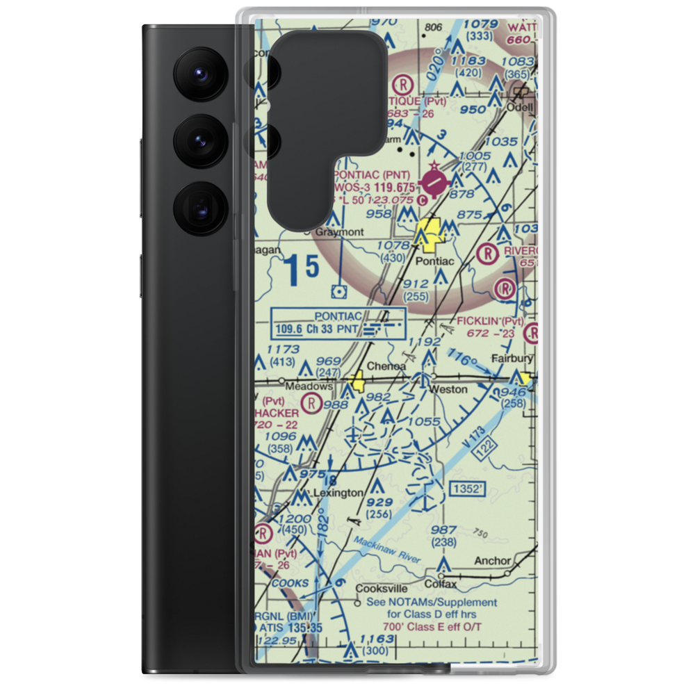 Seeman Airport (31LL) VFR Sectional Samsung Case Samsung Galaxy S22 Ultra model shown