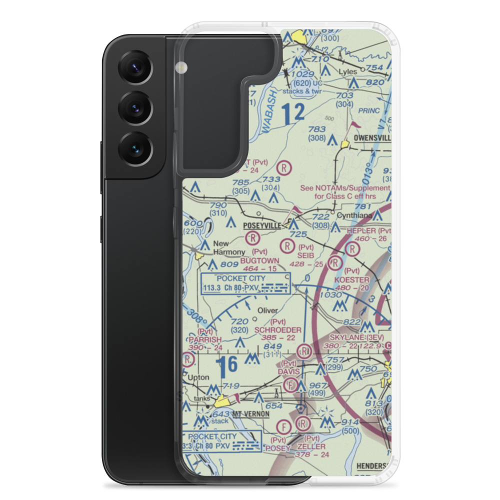 Seib Airport (88IN) VFR Sectional Samsung Case Samsung Galaxy S22 Plus model shown