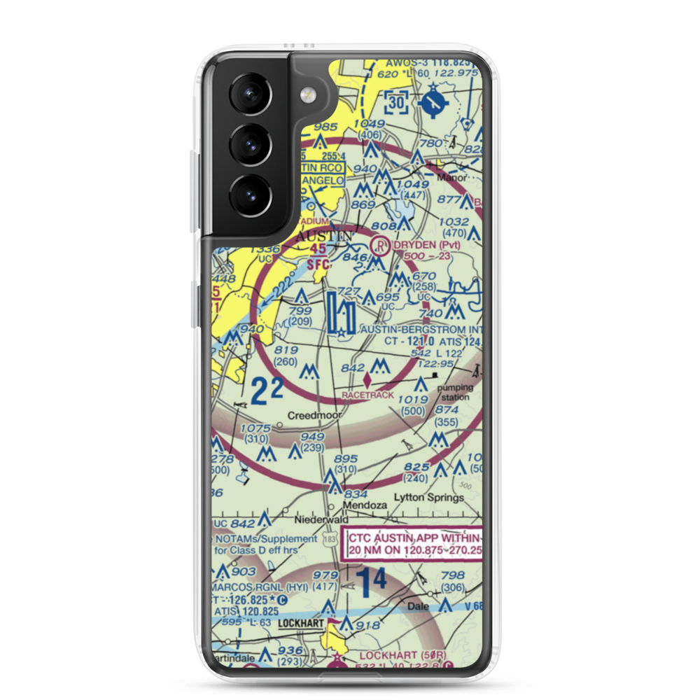Seidel Ranch Airport (02XS) VFR Sectional Samsung Case Samsung Galaxy S21 Plus model shown