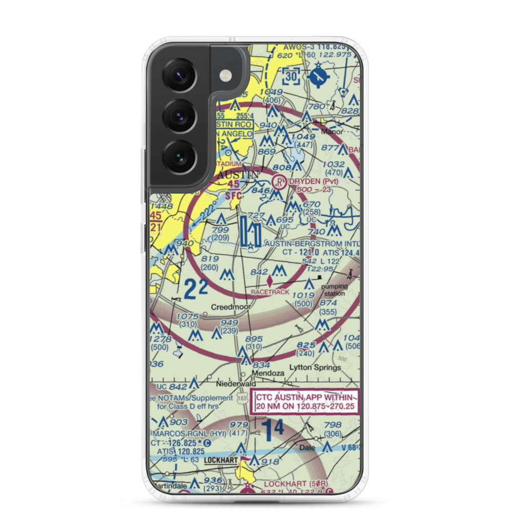 Seidel Ranch Airport (02XS) VFR Sectional Samsung Case Samsung Galaxy S22 Plus model shown