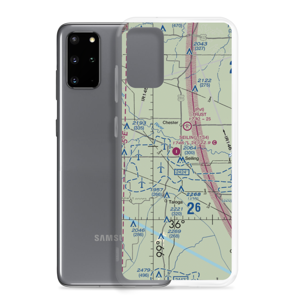 Seiling Airport (1S4) VFR Sectional Samsung Case Samsung Galaxy S20 Plus model shown