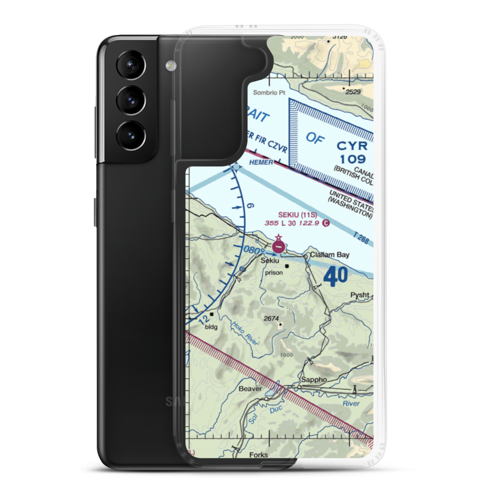 Sekiu Airport (11S) VFR Sectional Samsung Case Samsung Galaxy S21 Plus model shown