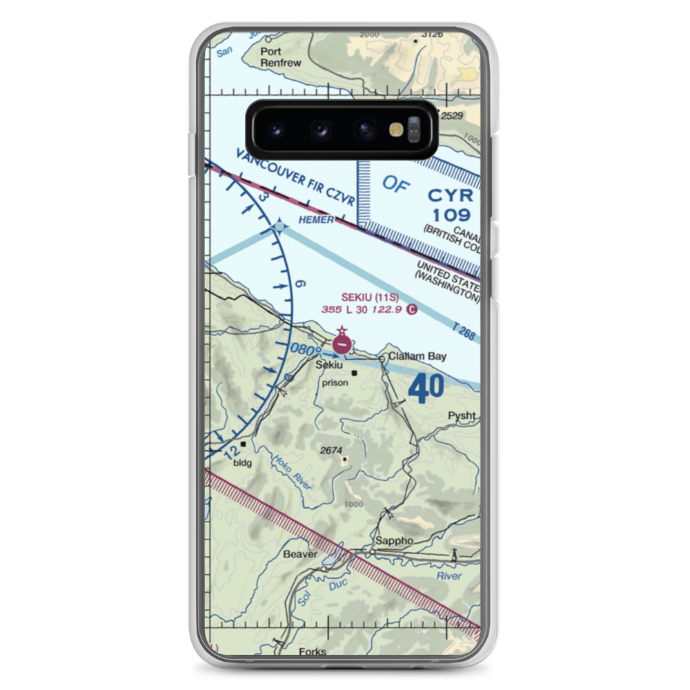 Sekiu Airport (11S) VFR Sectional Samsung Case Samsung Galaxy S10+ model shown