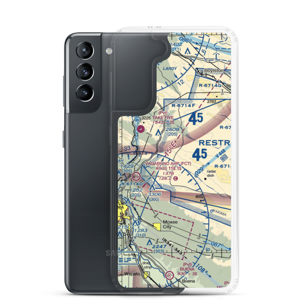Selah Creek Landing Zone Airport (US-0087) VFR Sectional Samsung Case Samsung Galaxy S21 model shown