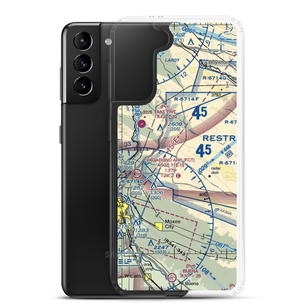 Selah Creek Landing Zone Airport (US-0087) VFR Sectional Samsung Case Samsung Galaxy S21 Plus model shown