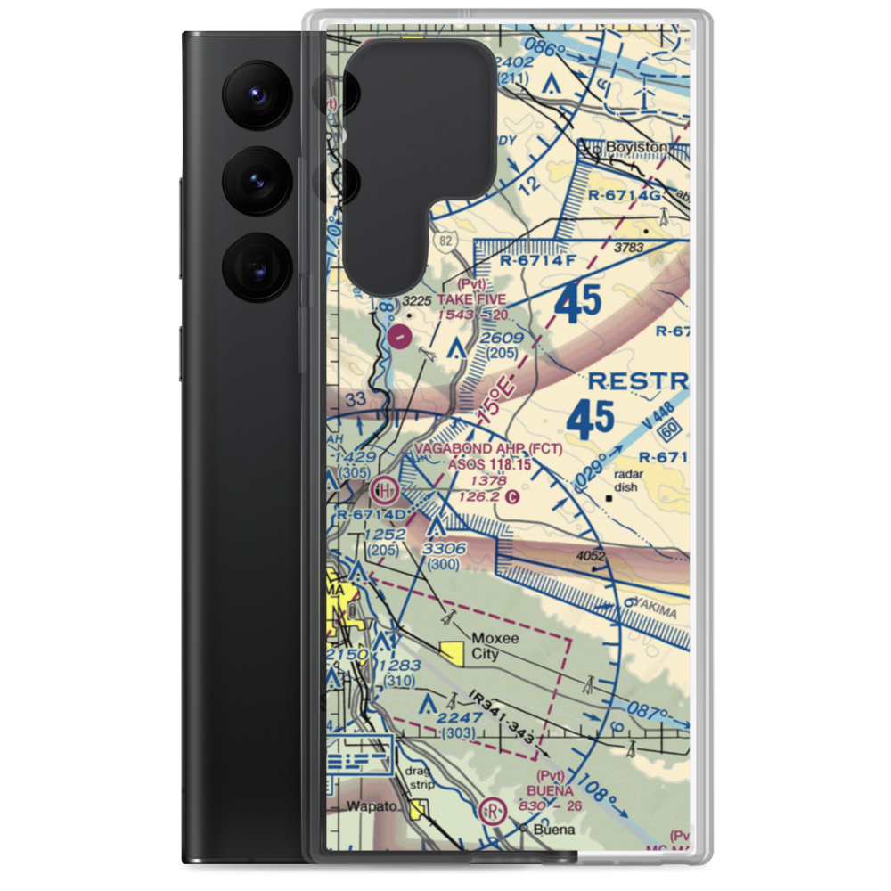 Selah Creek Landing Zone Airport (US-0087) VFR Sectional Samsung Case Samsung Galaxy S22 Ultra model shown