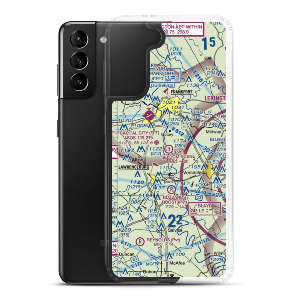 Seldom Scene Airport (2KY8) VFR Sectional Samsung Case Samsung Galaxy S21 Plus model shown