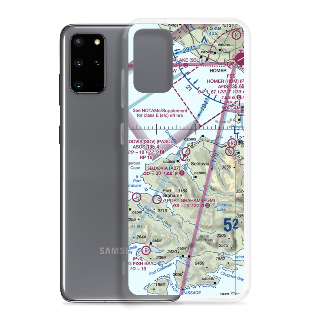 Seldovia Seaplane Base (A27) VFR Sectional Samsung Case Samsung Galaxy S20 Plus model shown