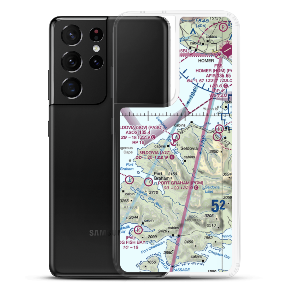 Seldovia Seaplane Base (A27) VFR Sectional Samsung Case Samsung Galaxy S21 Ultra model shown