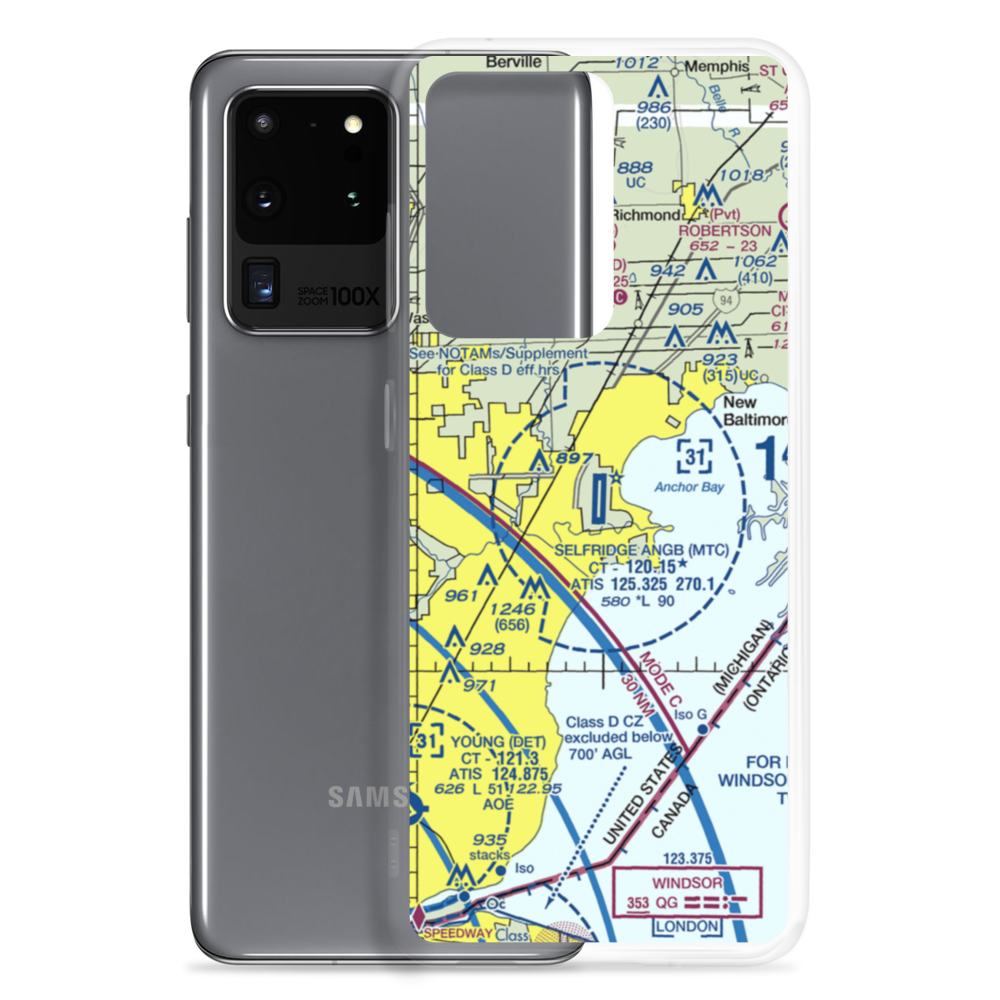 Selfridge Air National Guard Base Airport (MTC) VFR Sectional Samsung Case Samsung Galaxy S20 Ultra model shown