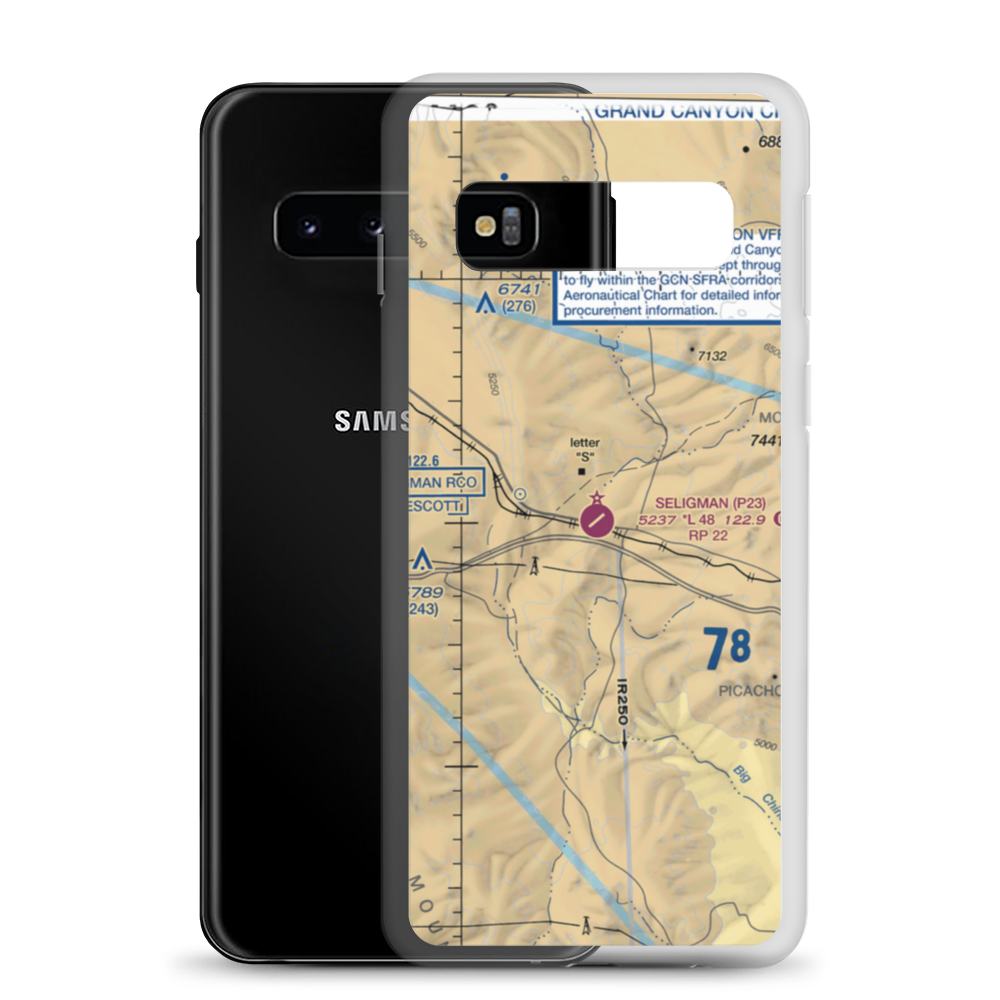 Seligman Airport (P23) VFR Sectional Samsung Case Samsung Galaxy S10 model shown