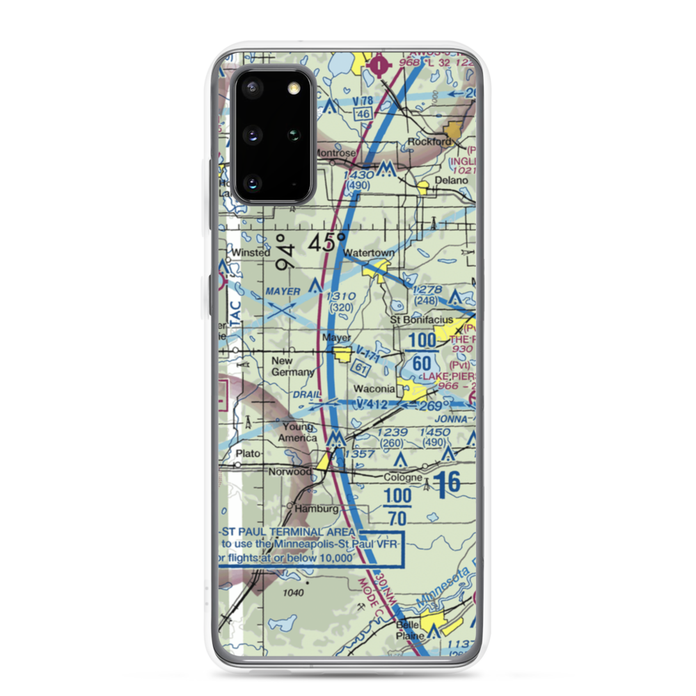 Sell's Flying Field (54MN) VFR Sectional Samsung Case Samsung Galaxy S20 Plus model shown