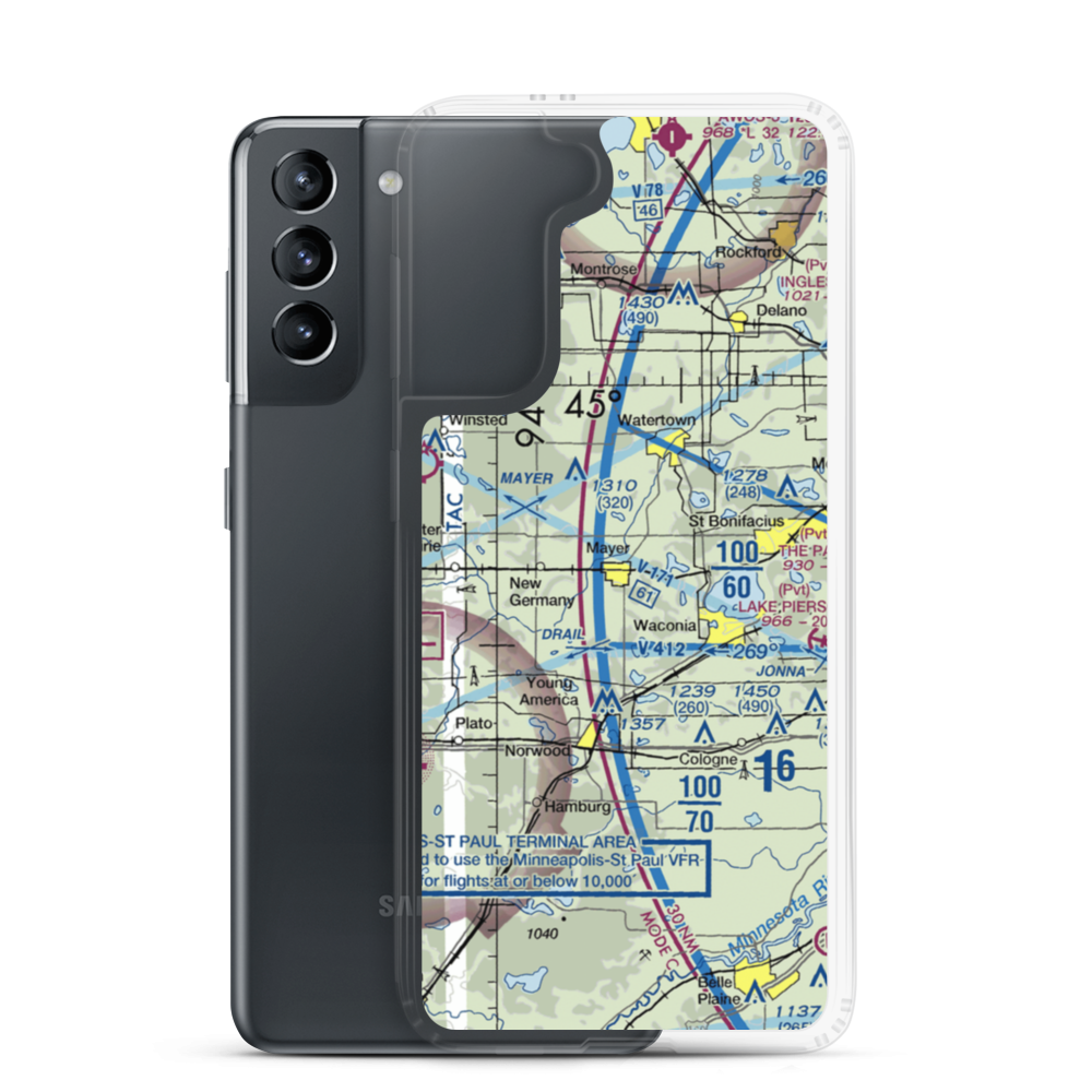 Sell's Flying Field (54MN) VFR Sectional Samsung Case Samsung Galaxy S21 model shown
