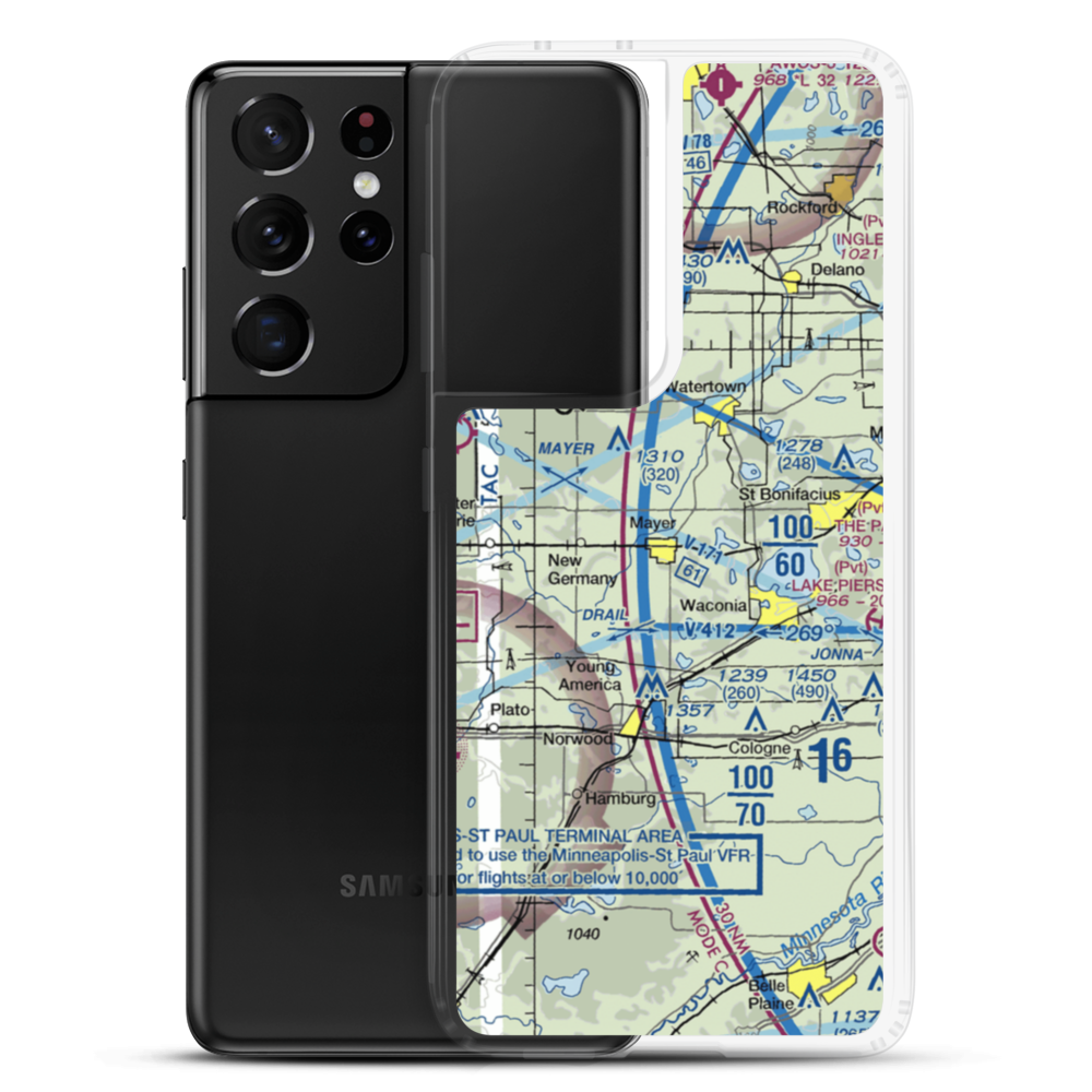 Sell's Flying Field (54MN) VFR Sectional Samsung Case Samsung Galaxy S21 Ultra model shown