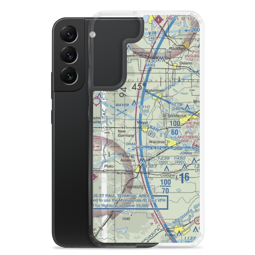 Sell's Flying Field (54MN) VFR Sectional Samsung Case Samsung Galaxy S22 Plus model shown