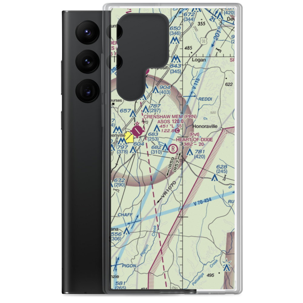 Sells Airport (71AL) VFR Sectional Samsung Case Samsung Galaxy S22 Ultra model shown