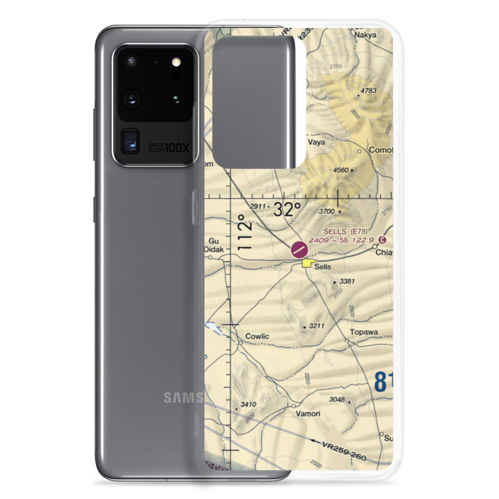 Sells Airport (E78) VFR Sectional Samsung Case Samsung Galaxy S20 Ultra model shown