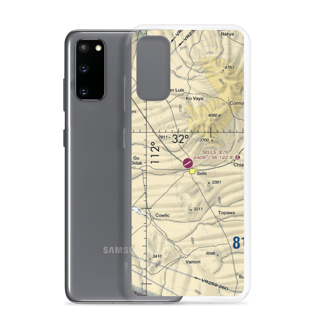 Sells Airport (E78) VFR Sectional Samsung Case Samsung Galaxy S20 model shown