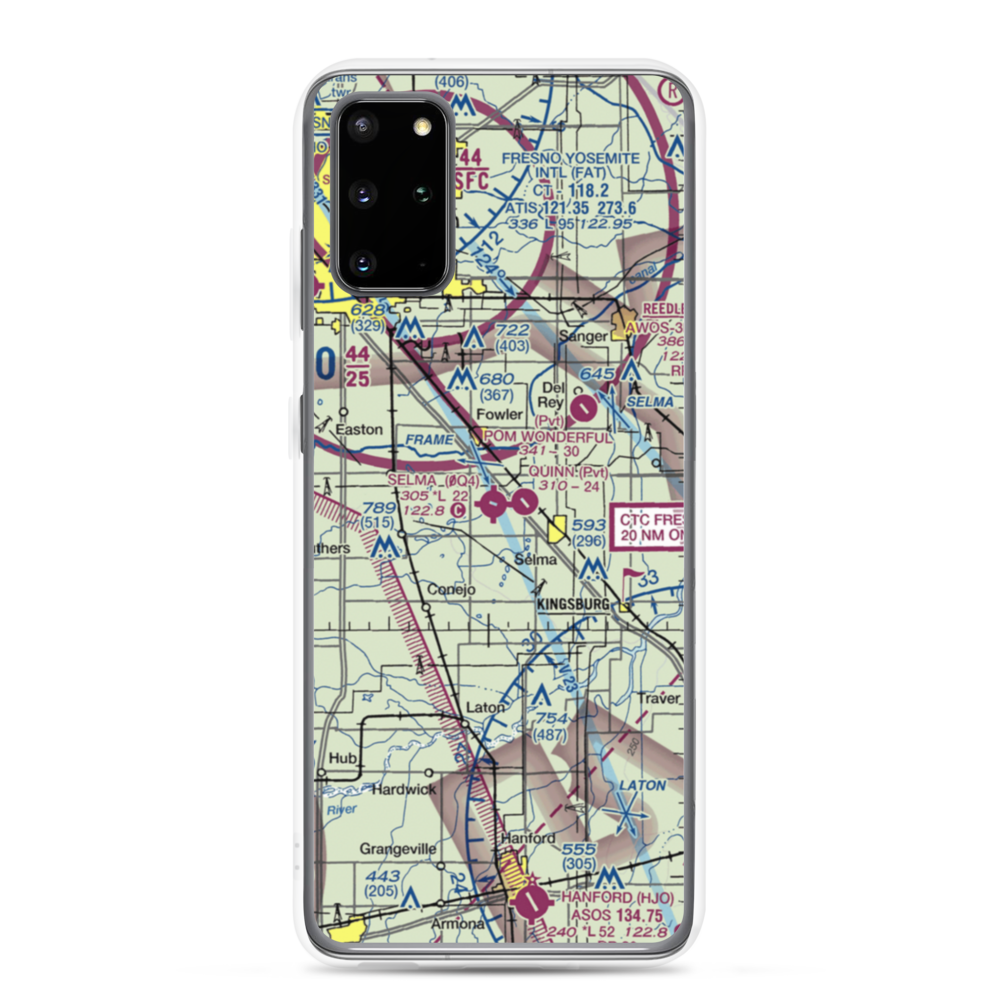 Selma Airport (0Q4) VFR Sectional Samsung Case Samsung Galaxy S20 Plus model shown