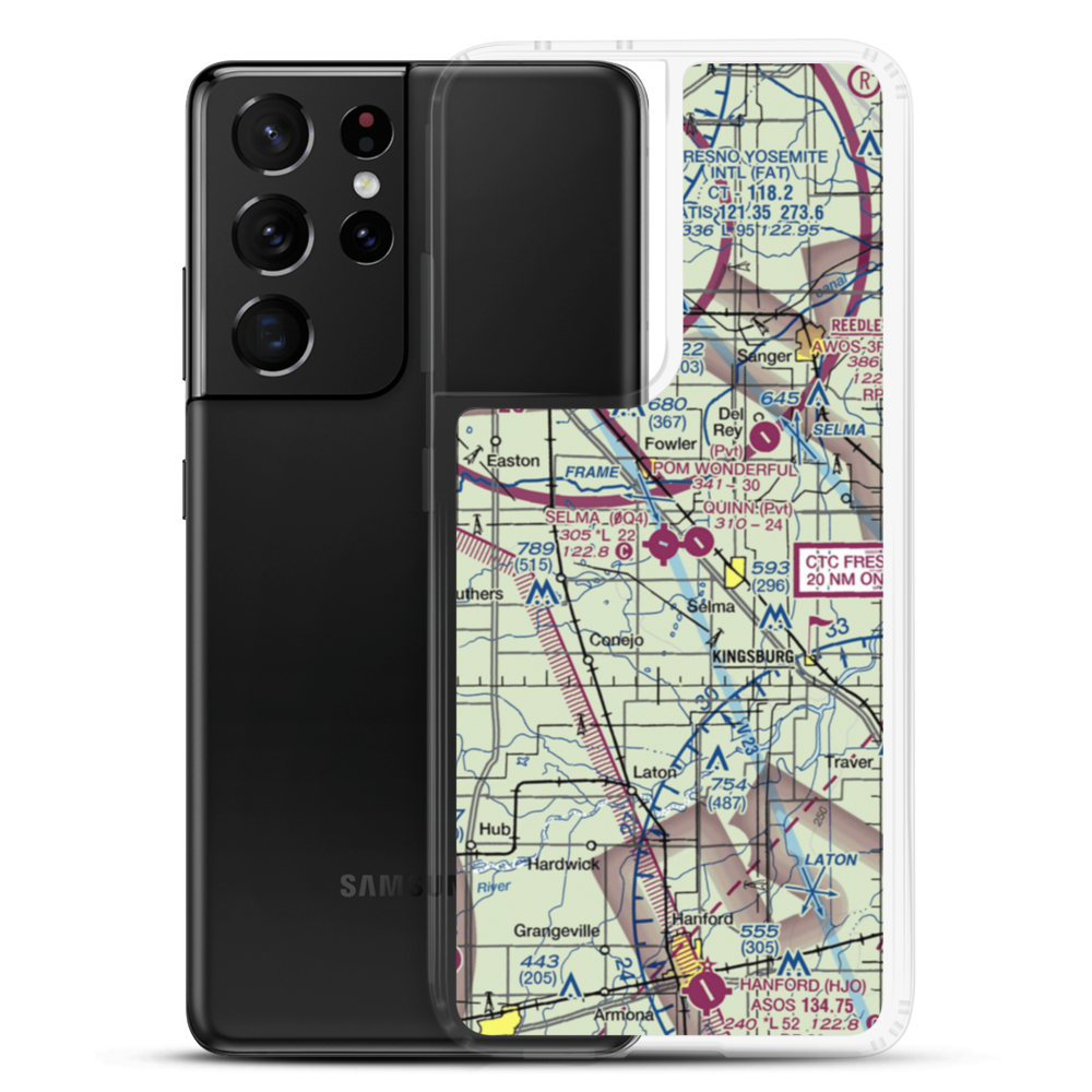 Selma Airport (0Q4) VFR Sectional Samsung Case Samsung Galaxy S21 Ultra model shown