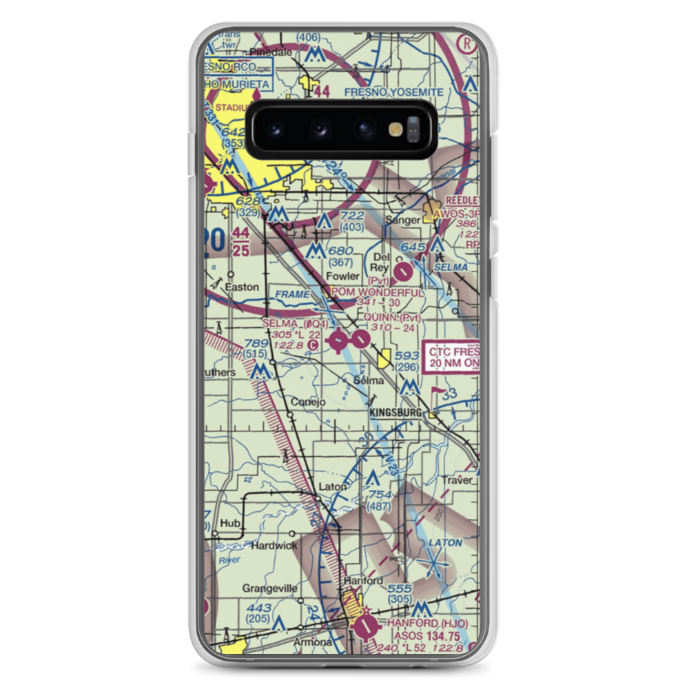 Selma Airport (0Q4) VFR Sectional Samsung Case Samsung Galaxy S10+ model shown