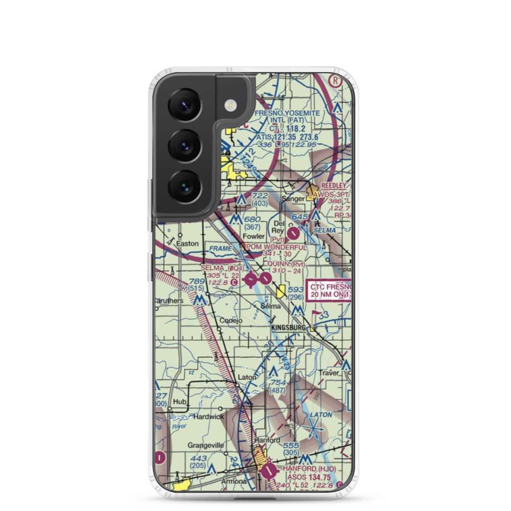 Selma Airport (0Q4) VFR Sectional Samsung Case Samsung Galaxy S22 model shown