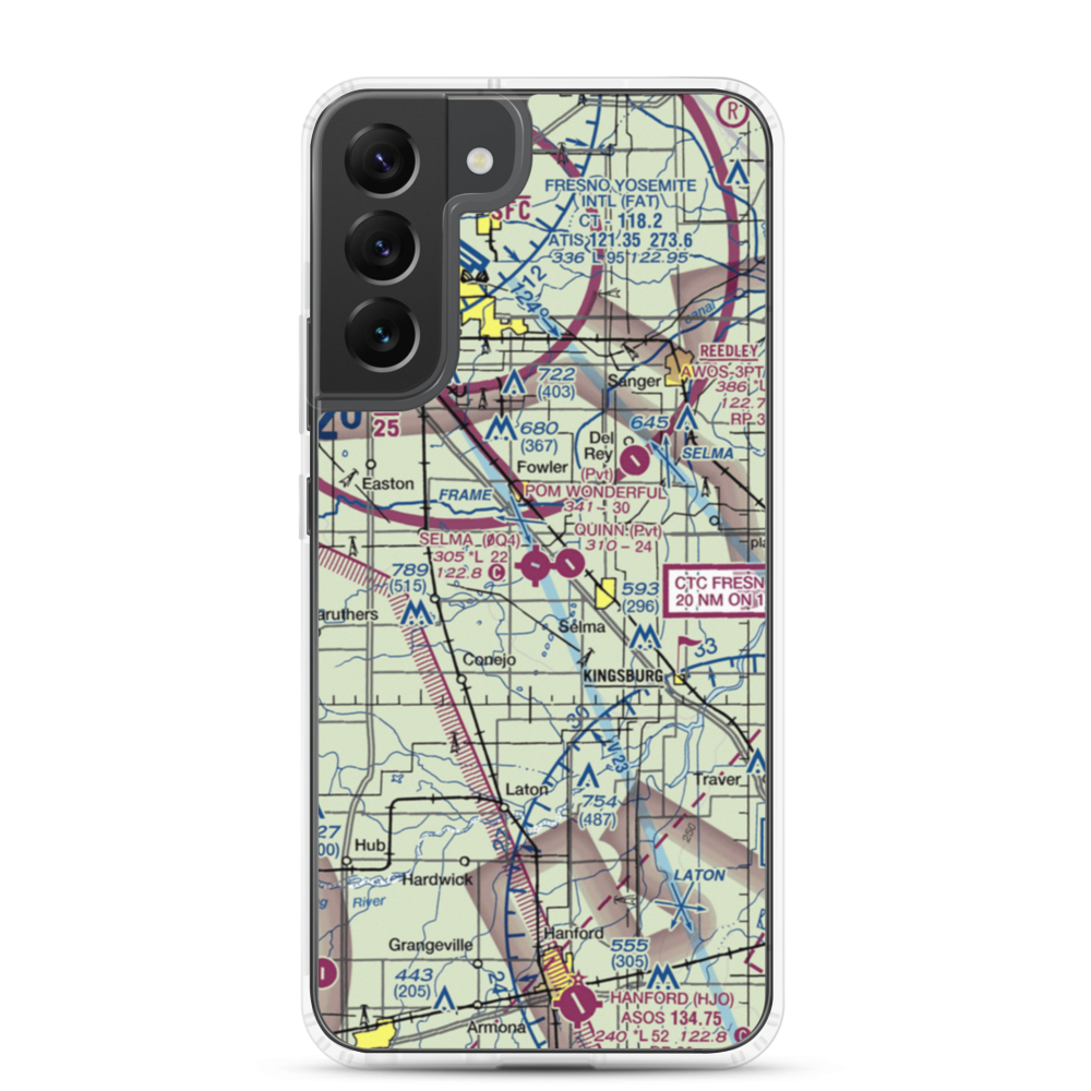 Selma Airport (0Q4) VFR Sectional Samsung Case Samsung Galaxy S22 Plus model shown