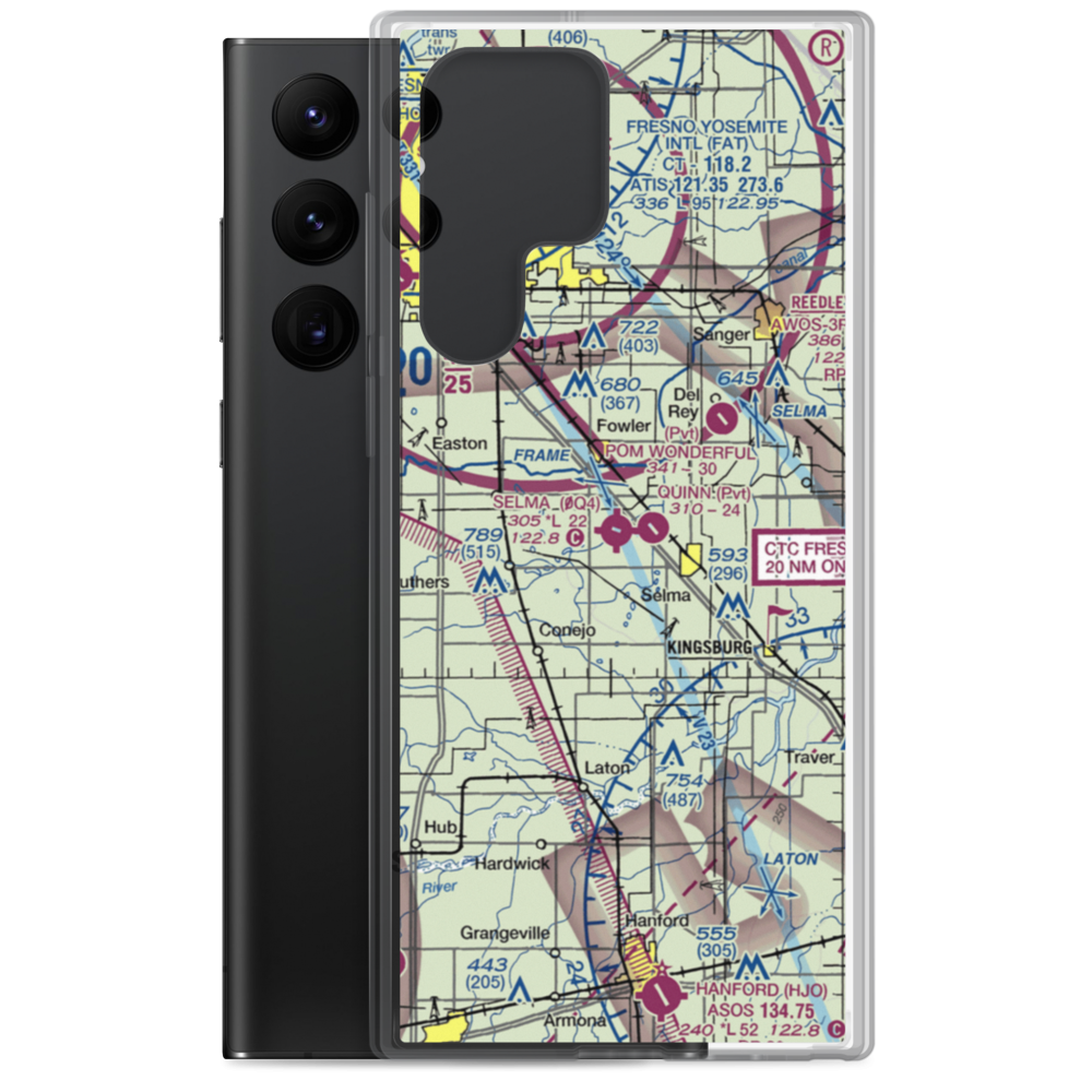 Selma Airport (0Q4) VFR Sectional Samsung Case Samsung Galaxy S22 Ultra model shown