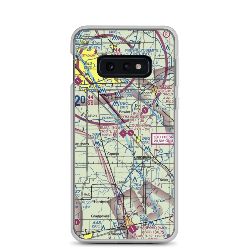 Selma Airport (0Q4) VFR Sectional Samsung Case Samsung Galaxy S10e model shown