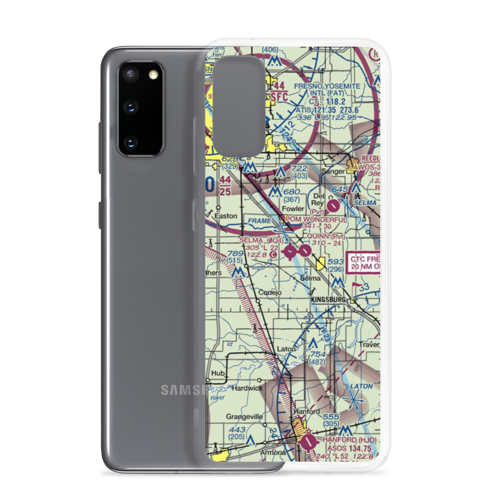 Selma Airport (0Q4) VFR Sectional Samsung Case Samsung Galaxy S20 model shown