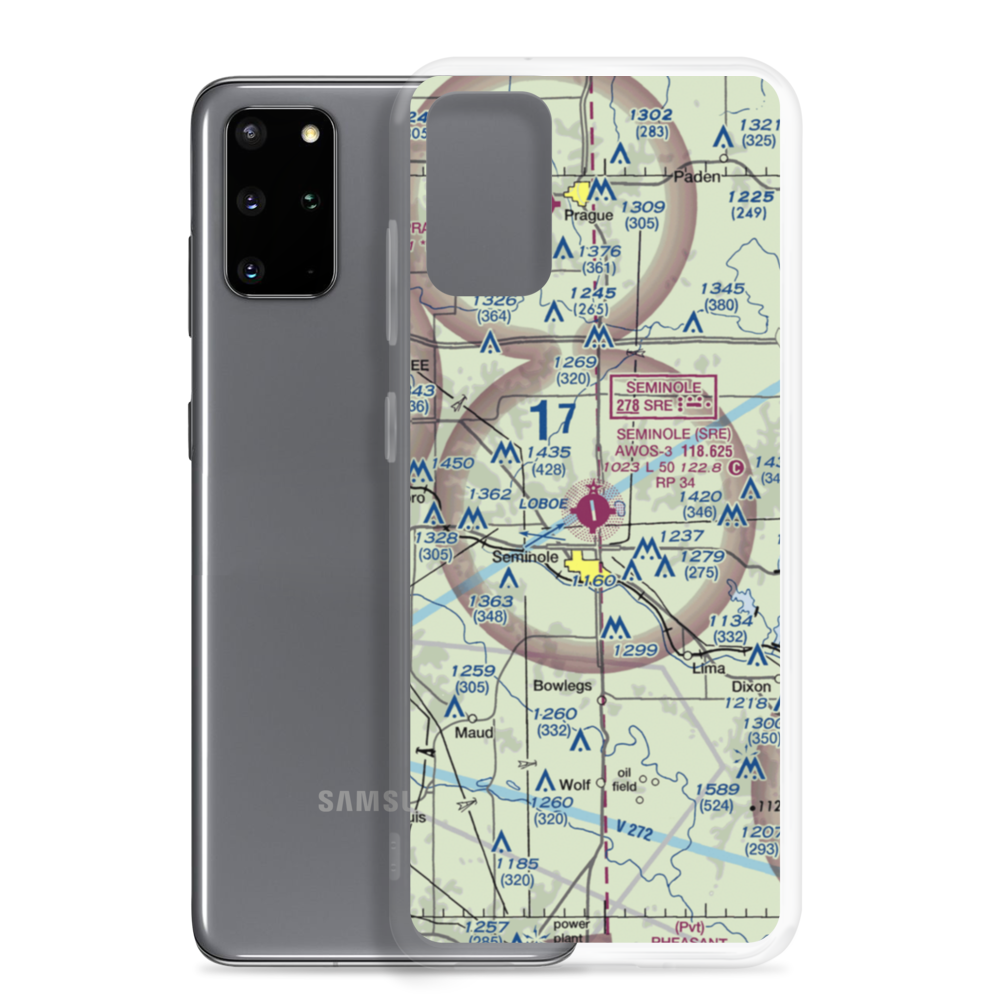 Seminole Municipal Airport (SRE) VFR Sectional Samsung Case Samsung Galaxy S20 Plus model shown