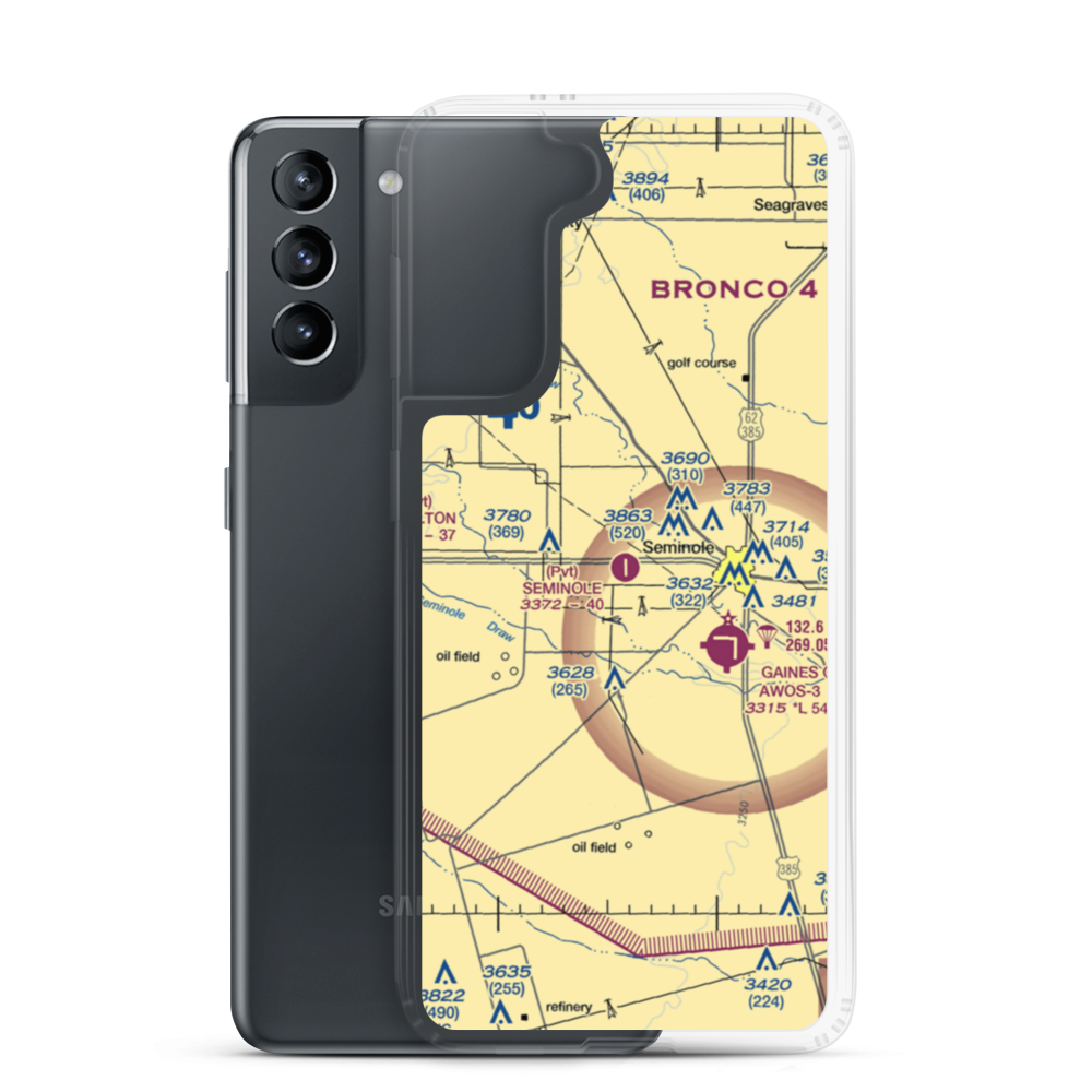 Seminole Spraying Service Airport (39TE) VFR Sectional Samsung Case Samsung Galaxy S21 model shown