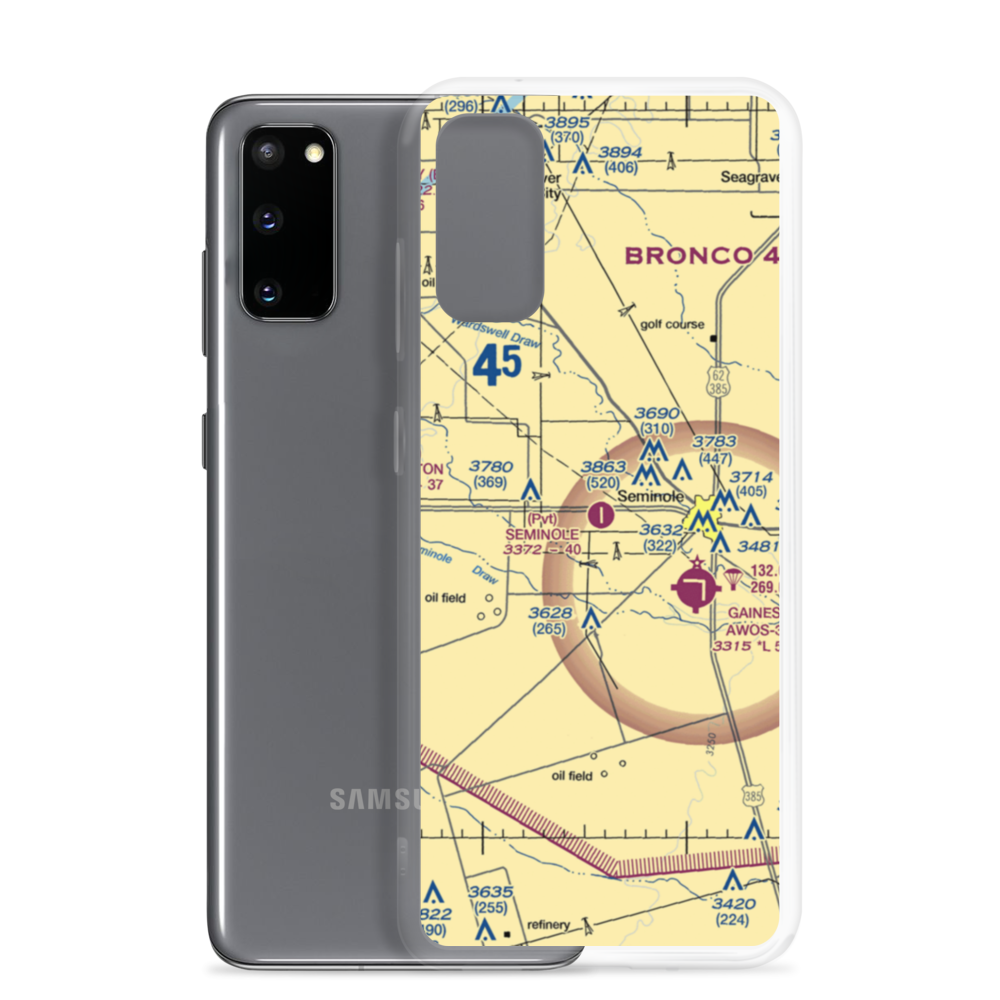Seminole Spraying Service Airport (39TE) VFR Sectional Samsung Case Samsung Galaxy S20 model shown