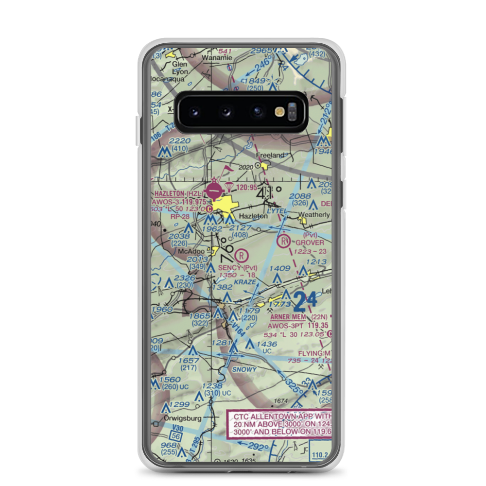 Sency Airport (55PA) VFR Sectional Samsung Case Samsung Galaxy S10 model shown